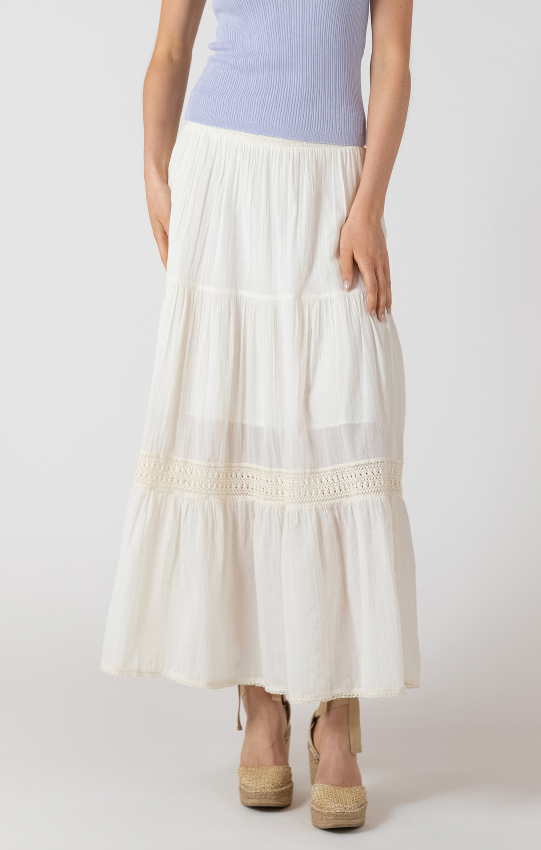 Dex Crochet Maxi Skirt - Ecru