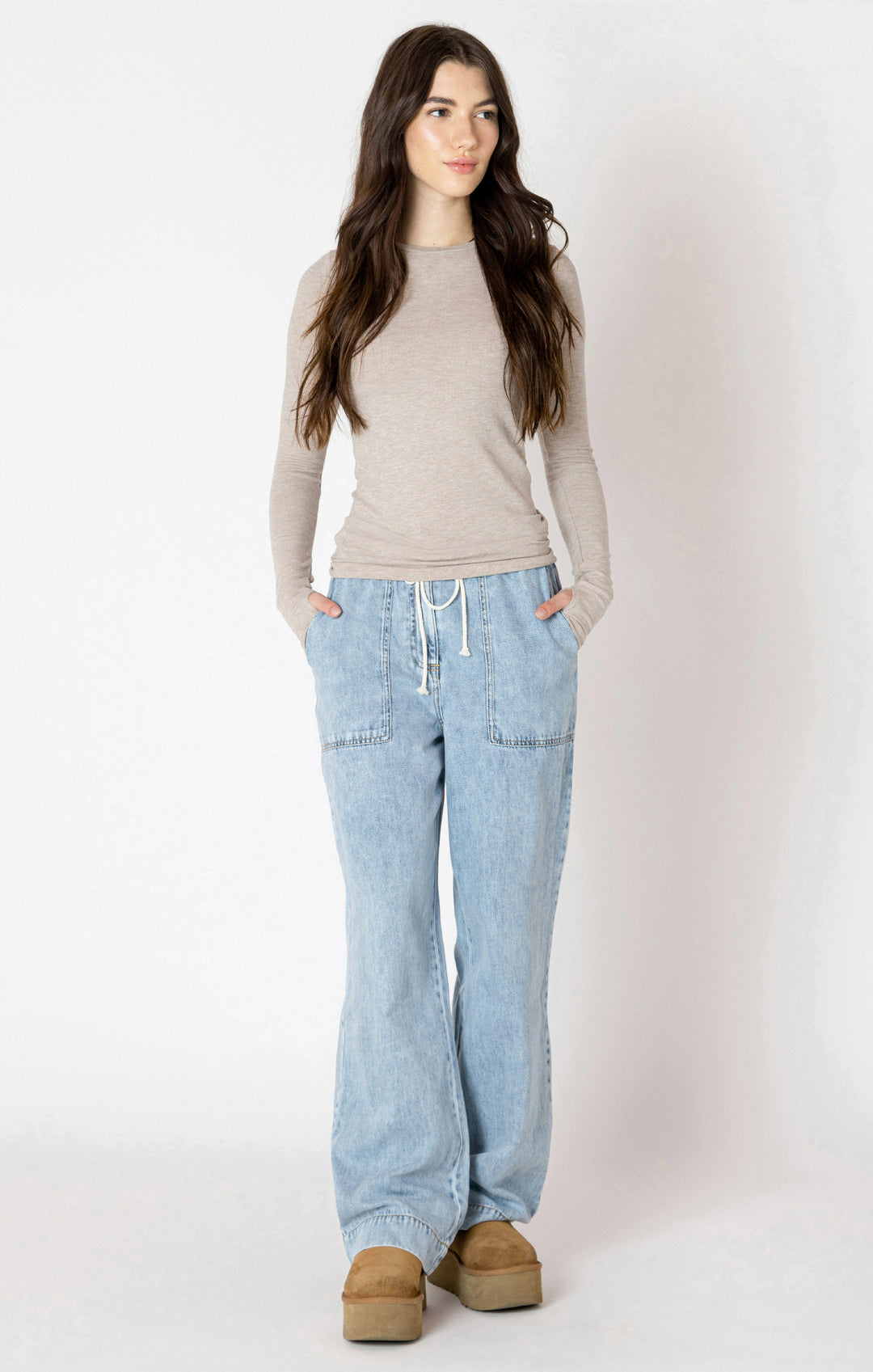 Dex Wide Leg Denim Pant - Washed Blue