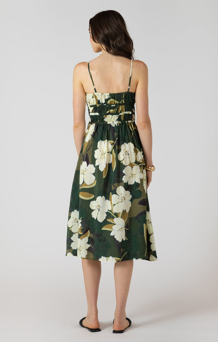Dex Elastic Waist Midi Dress - Palm Blossom