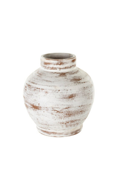 Whitewashed Mykonos Terracotta Vase