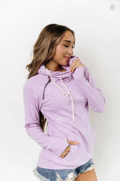 Ampersand Avenue Doublehood Sweatshirt - Perfect Two Purple