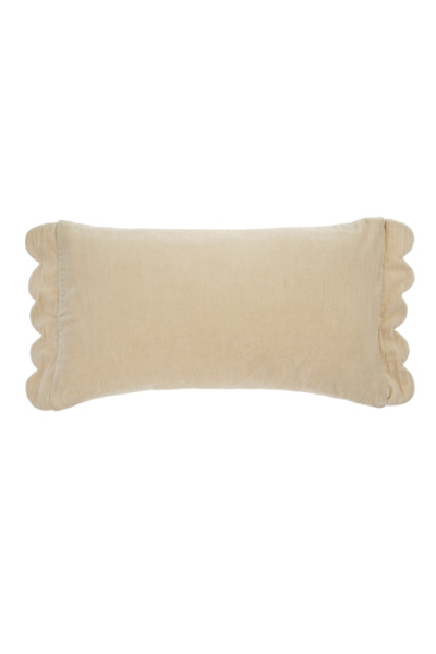 Cream Velvet Scallop Pillow - 21 x 12