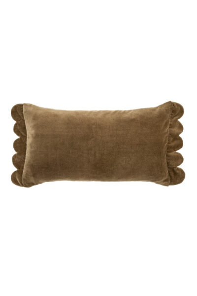 Truffle Velvet Scallop Pillow - 21 x 12
