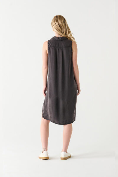 Dex A-Line Tencel Knee Length Dress - New Wash Black