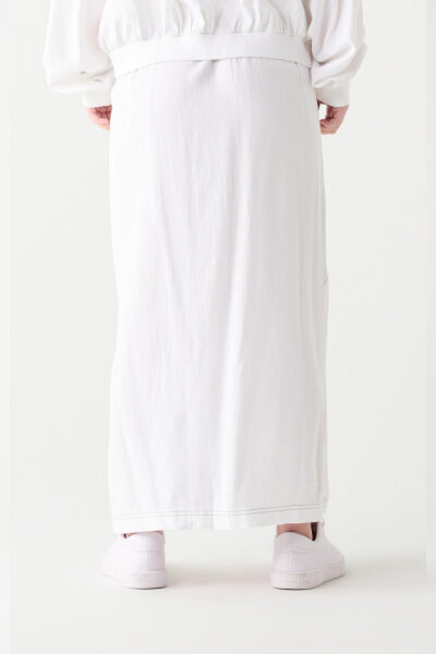 Dex Contrast Stitch Maxi Skirt - White Wash