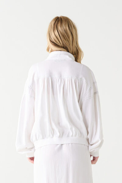 Dex Contrast Stitch Jacket - White Wash